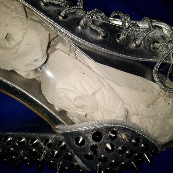 SEE ME SPIKING  Spike Platform Boots  SILVER  & See Through  ( BRAND NEW ! ) - Picture 2 of 6